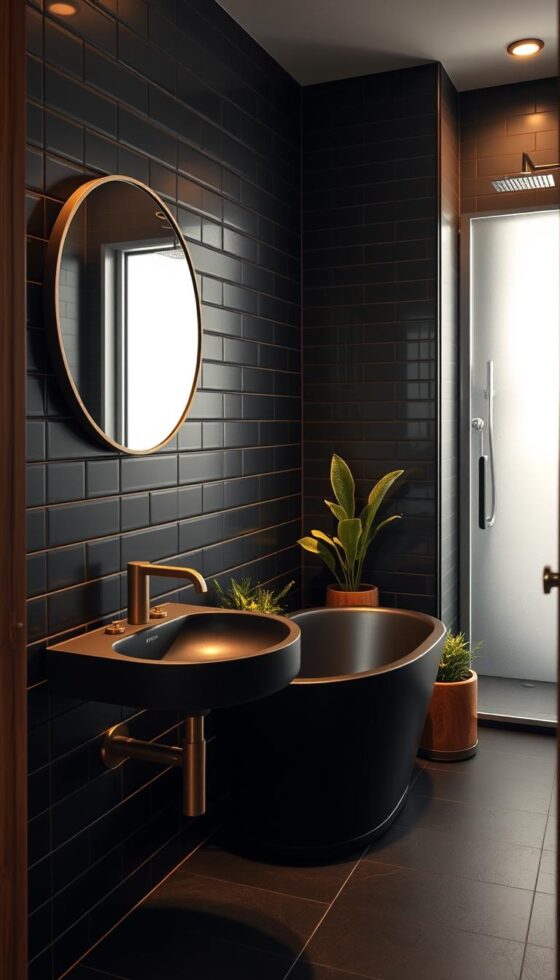 Black Small Bathroom
