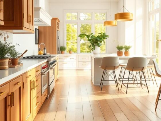 White Kitchen Wooden Floor